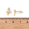 Bowkont Brass Micro Pave Clear Cubic Zirconia Stud Earrings EJEW-B131-03G-5