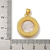 Rack Plating Brass Micro Pave Clear Cubic Zirconia Flat Round Pendants KK-U025-10G-06-3