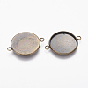 Brass Blank Base Connector Settings Fit for Cabochons X-KK-A055-AB-2