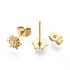 304 Stainless Steel Sun Stud Earrings for Women X-EJEW-C004-09G-2