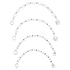 4Pcs 4 Style Acrylic Beaded Knitting Row Counter Chains with Alloy Sheep Charm HJEW-AB00664-1