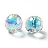 Two Tone UV Plating Rainbow Iridescent Acrylic Beads LS-TACR-D010-03B-02-3