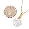 3Pcs 3 Sizes Shell Pearl Round Beaded Paw Print Pendant Necklaces NJEW-JN05171-5