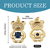 2Pcs Brass Micro Pave Cubic Zirconia Pendants KK-TA0002-81A-3
