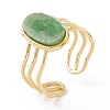 Ion Plating(IP) Natural Gemstone Oval Open Cuff Ring STAS-E125-01G-5