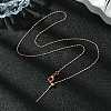 1mm Rack Plating Brass Column Link Chain Adjustable Slider Necklaces for Women Men MAK-L044-53RG-3