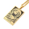 304 Stainless Steel Tarot Pendant Necklaces NJEW-A026-01G-04-2