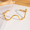 Personalized Wave Design 304 Stainless Steel Open Cuff Bangles for Women ZD3486-4