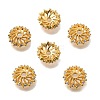 Brass Micro Pave Clear Cubic Zirconia Bead Caps KK-G600-05G-1