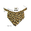 Bohemian Style Wood Round Beaded Pendant Necklaces & Dangle Earrings Sets FS-WG26D1A-02-2