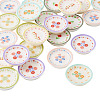 24Pcs 6 Colors Printed Opaque Resin Cabochons RESI-TA0005-28-3