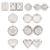 DICOSMETIC 10Pcs 5 Style 304 Stainless Steel Diffuser Locket Pendants STAS-DC0007-57-1