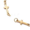 2Pcs 2 Colors 304 Stainless Steel Cross Link Chain Bracelet Making AJEW-JB01299-3