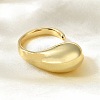 Rack Plating Brass Teardrop Open Cuff Ring for Women X-RJEW-A016-03G-3