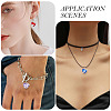 18Pcs 6 Colors Alloy Glass Charms FIND-TA0009-91P-8