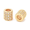 Column Brass Micro Pave Clear Cubic Zirconia Beads KK-S394-05E-1