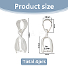 4Pcs 925 Sterling Silver Ice Pick Pinch Bails FIND-HS0002-08C-2