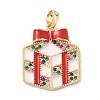 Christmas Brass Micro Pave Cubic Zirconia Pendants KK-K305-07E-02-1