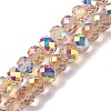 AB Color Plated Transparent Electroplate Beads Strands X-EGLA-H104-06F-1