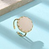 Flat Round Natural Rose Quartz Finger Rings RJEW-R009-01G-02-1