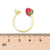 Brass with Enamel Cuff Open Rings for Women LS-RJEW-Q019-01B-G-5