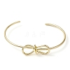 Bowknot Brass Cuff Bangles BJEW-D039-37D-G-2