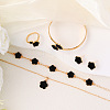 Flower Alloy Acrylic Cuff Bangles & Link Bracelets & Stud Earrings & Pendant Necklaces & Rings WG72368-01-3