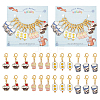 Alloy Enamel Ice Cream/Cake/Bubble Tea Pendant Locking Stitch Markers HJEW-PH01887-1