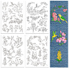 4 Sheets 11.6x8.2 Inch Stick and Stitch Embroidery Patterns DIY-WH0455-159-1