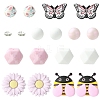 25Pcs 8 Styles Silicone & 15Pcs Iron Grade A Crystal Rhinestone Spacer Beads Findings Kits SIL-YW0002-67B-1
