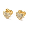 Heart Cubic Zirconia Hoop Earrings EJEW-P292-08G-1