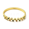 Brass Pave Cubic Zirconia Hinged Bangles for Women BJEW-B091-01G-02-2