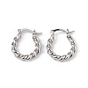 Brass Twist Hoop Earrings for Women EJEW-L234-088P-1