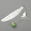Silver Tone Brass Feather Bookmarks AJEW-WH0020-55S-03-1