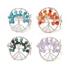 Natural Gemstone Beads with Solid Round Brass Beads and Eco-Friendly Copper Wire Rings RJEW-TA00183-2