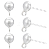 5 Pairs 925 Sterling Silver Stud Earring Findings STER-BBC0008-94S-1