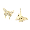 Brass Micro Pave Clear Cubic Zirconia Studs Earring for Women EJEW-S217-C06-2