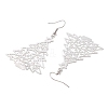 Non-Tarnish Hollow Christmas Tree 201 Stainless Steel Dangle Earrings for Women EJEW-JE05876-3