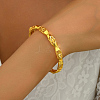 Vintage Chic Real 18K Gold Plated Classic Hollow Flower Brass Bangles for Women AW2643-1