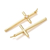Brass Pave Clear Cubic Zirconia Pendants CU-CBA2907-01C-G-2