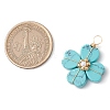 Synthetic Turquoise Clover Pendants PALLOY-JF03180-03-2