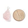 Rough Raw Natural Rose Quartz Pendants PALLOY-JF01785-01-3