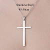 201 Stainless Steel Cross Pendant Necklace NJEW-OY001-46-3