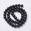 Natural Dyed & Heated Black Onyx Round Beads Strands X-GSR8mmC097-3