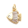 Rack Plating Brass with Cubic Zirconia Pendants KK-Q017-15A-G-1