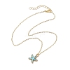 Alloy Enamel Starfish Pendants Necklaces NJEW-JN04770-4