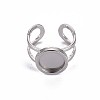 Non-Tarnish 201 Stainless Steel Cuff Pad Ring Settings LS-X-STAS-S080-040A-P-2