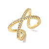 Adjustable Brass Micro Pave Clear Cubic Zirconia Cuff Rings LS-RJEW-F101-17G-3