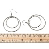 Electroplated 304 Stainless Steel Flat Round Dangle Earrings EJEW-Z129-09P-5