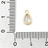 Brass Micro Pave Clear Cubic Zirconia Charms KK-B130-02G-06-3